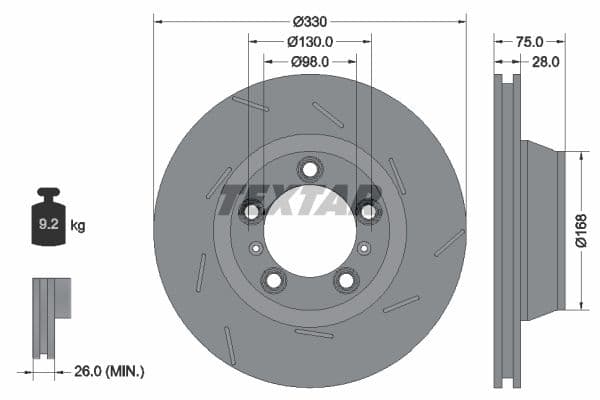 Disc frana TEXTAR PRO+ 92220707