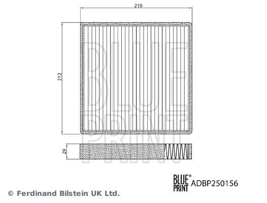 Filtru, aer habitaclu BLUE PRINT ADBP250156