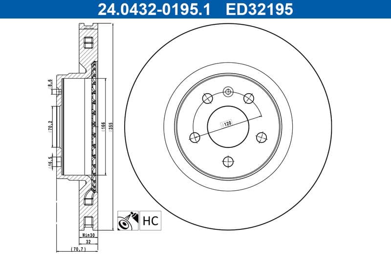 Disc frana ATE New Original 24.0432-0195.1