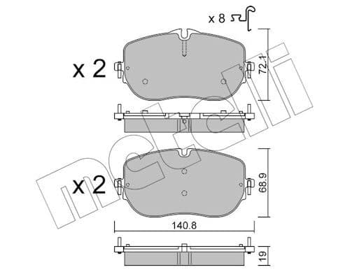 set placute frana,frana disc METELLI 22-1356-0