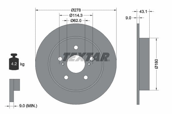 Disc frana TEXTAR 92222300