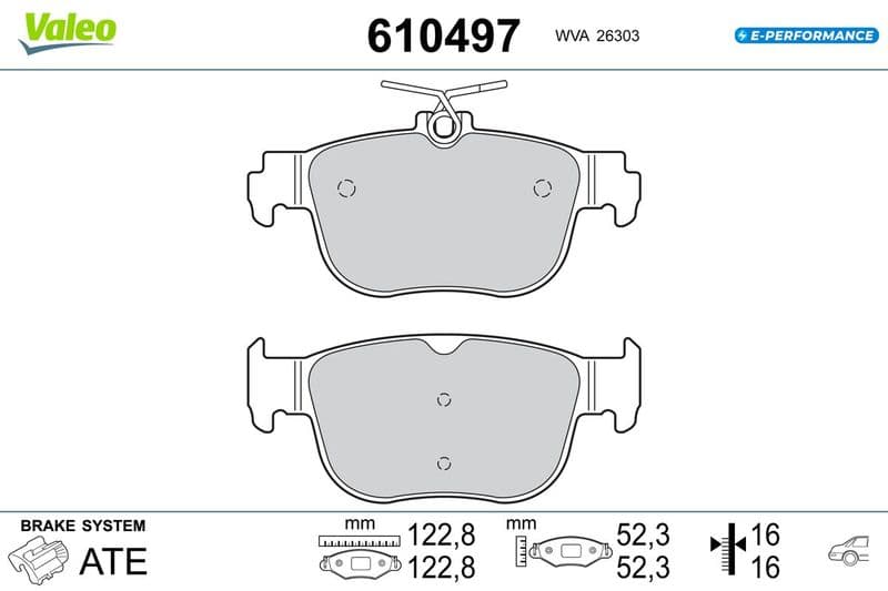 set placute frana,frana disc VALEO 610497