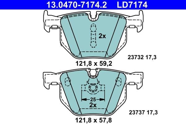 set placute frana,frana disc ATE Ceramic 13.0470-7174.2