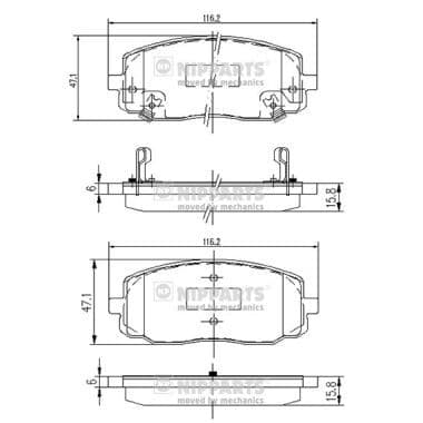 set placute frana,frana disc NIPPARTS J3600323