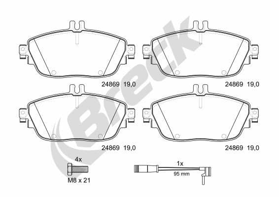 set placute frana,frana disc BRECK 24869 00 701 00