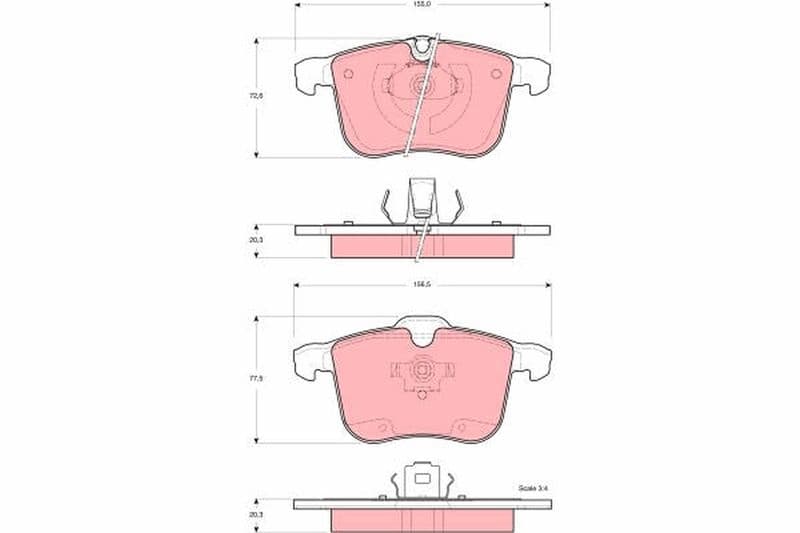 set placute frana,frana disc TRW GDB1567