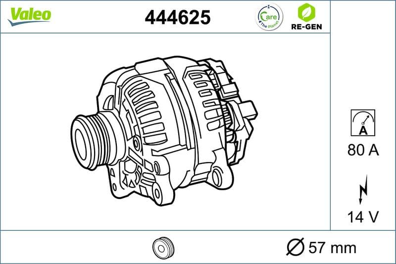 Generator / Alternator VALEO RE-GEN REMANUFACTURED 444625