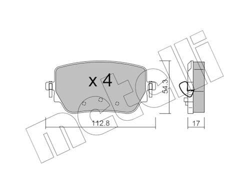 set placute frana,frana disc METELLI 22-1196-0