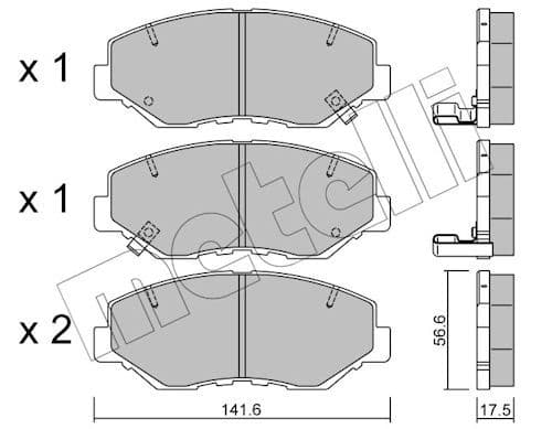 set placute frana,frana disc METELLI 22-0606-0