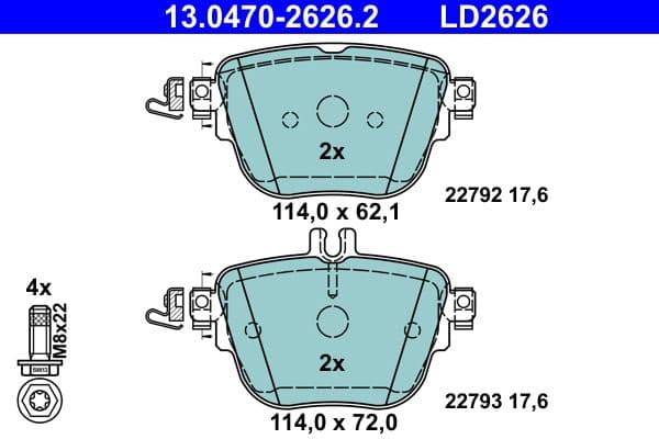 set placute frana,frana disc ATE Ceramic 13.0470-2626.2