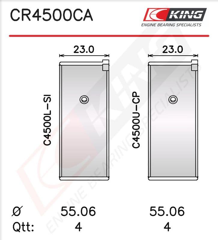 Cuzinet bielă KING CR4500CA0.25