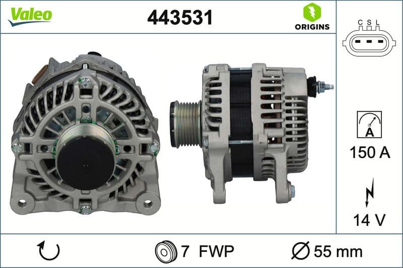 Generator / Alternator VALEO ORIGINS 443531