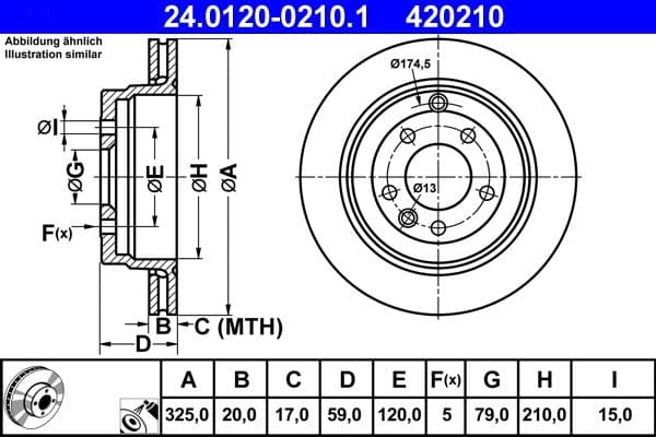 Disc frana ATE 24.0120-0210.1