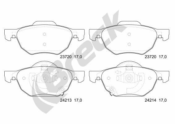 set placute frana,frana disc BRECK 23720 00 701 10