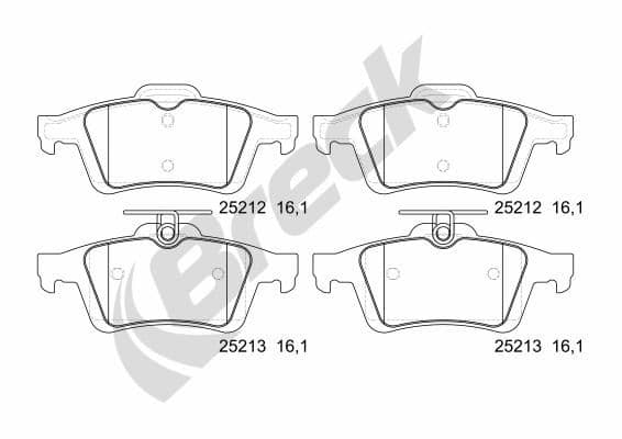 set placute frana,frana disc BRECK 25212 00 702 00
