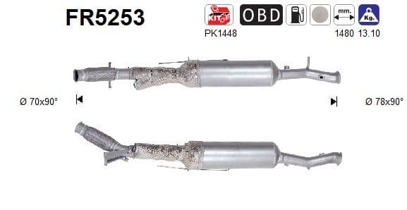 Filtru funingine/particule, sist.de esapament AS-PL FR5253