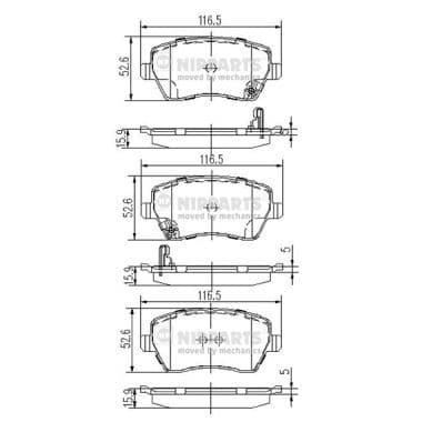 set placute frana,frana disc NIPPARTS J3608026