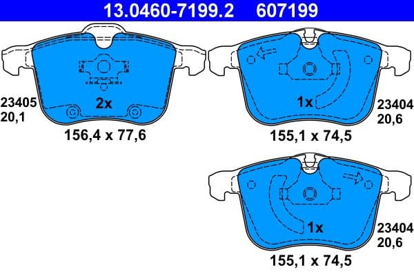 set placute frana,frana disc ATE 13.0460-7199.2