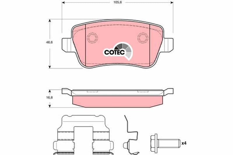 set placute frana,frana disc TRW COTEC GDB1637