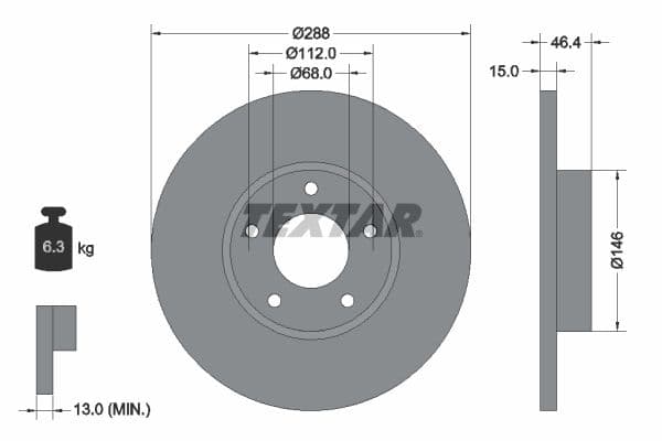 Disc frana TEXTAR PRO+ 92057405