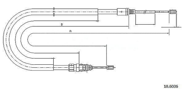 Cablu, frana de parcare METZGER AUTOTEILE 10.6036