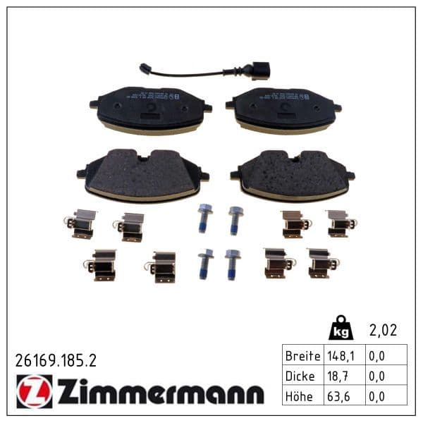 set placute frana,frana disc ZIMMERMANN 26169.185.2