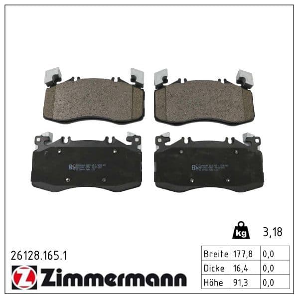 set placute frana,frana disc ZIMMERMANN 26128.165.1