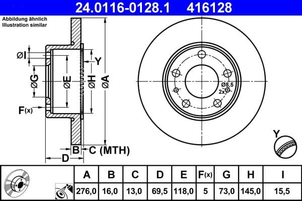 Disc frana ATE 24.0116-0128.1