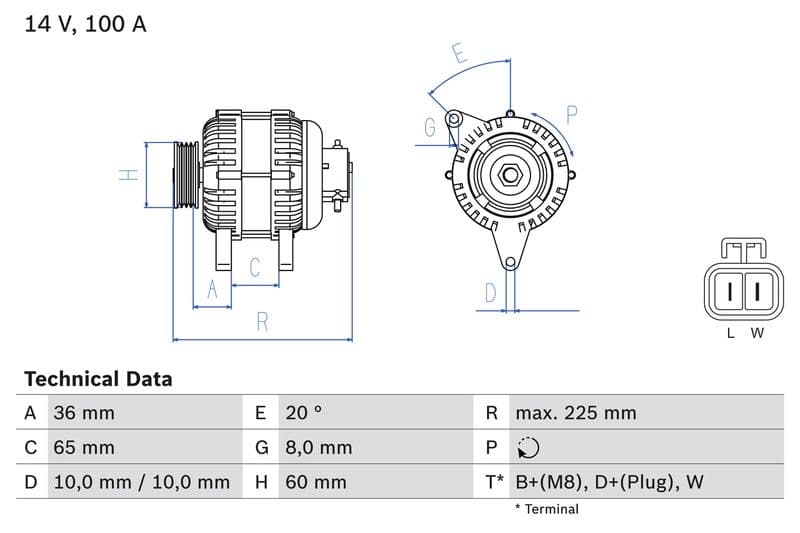 Generator / Alternator BOSCH 0 986 043 981