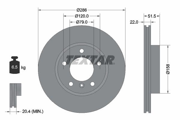 Disc frana TEXTAR PRO+ 92055605