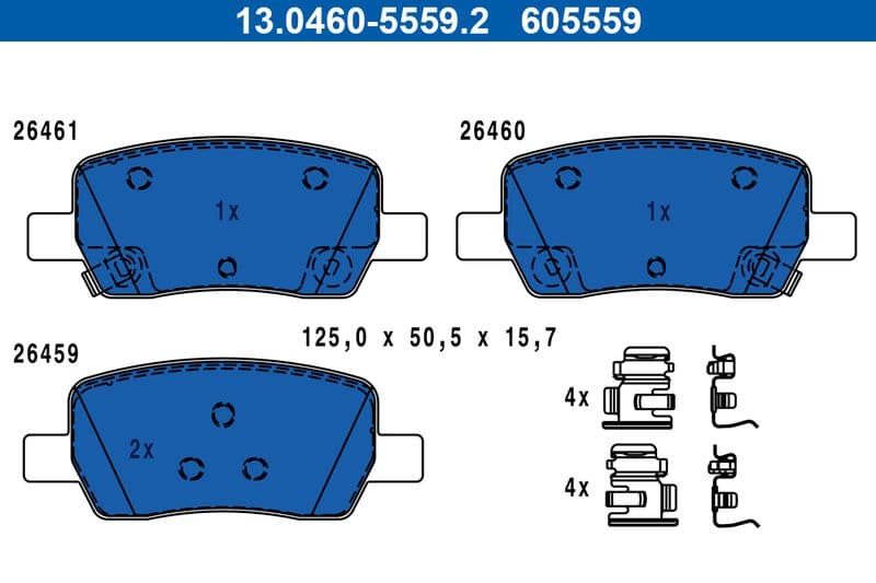 set placute frana,frana disc ATE 13.0460-5559.2