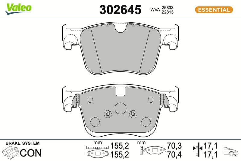 set placute frana,frana disc VALEO 302645
