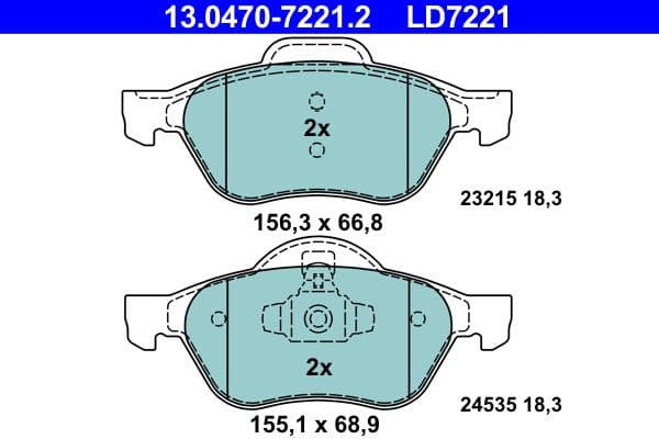 set placute frana,frana disc ATE Ceramic 13.0470-7221.2