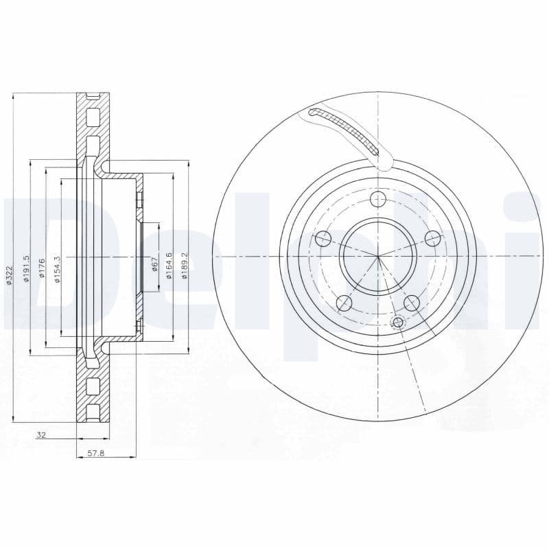 Disc frana DELPHI BG9075C