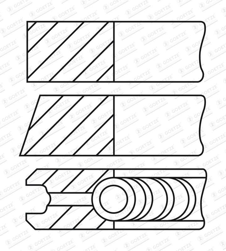 Set segmenti piston GOETZE ENGINE Goetze Diamond Coated® LKZ-Ring® 08-451300-00