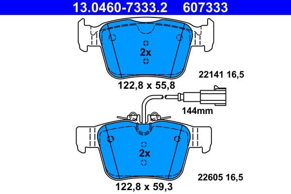 set placute frana,frana disc ATE 13.0460-7333.2