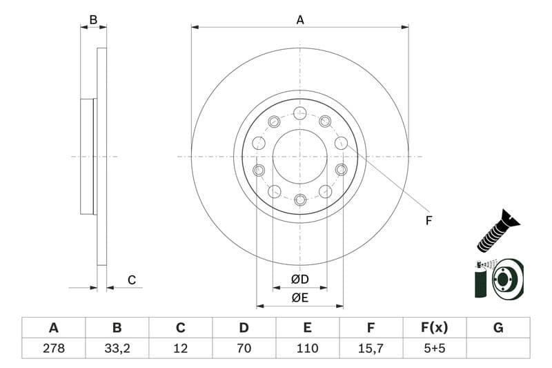 Disc frana BOSCH 0 986 479 G21