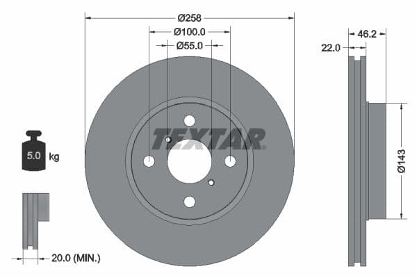 Disc frana TEXTAR 92164200