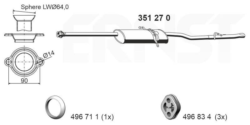 Toba esapament finala ERNST 351270