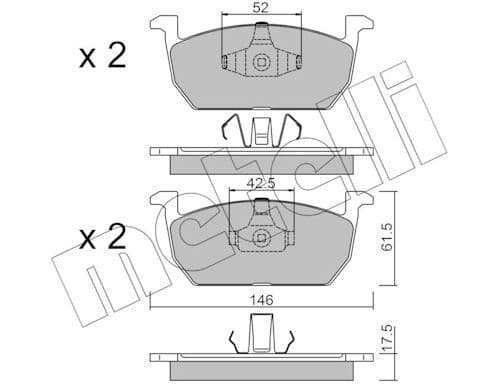set placute frana,frana disc METELLI 22-1214-0