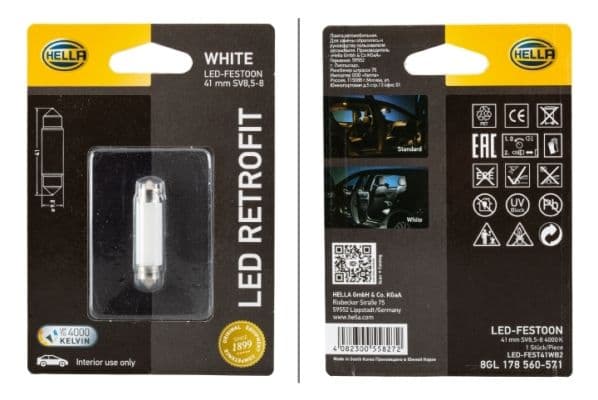 Bec, iluminare portbagaj HELLA LED RETROFIT 8GL 178 560-571