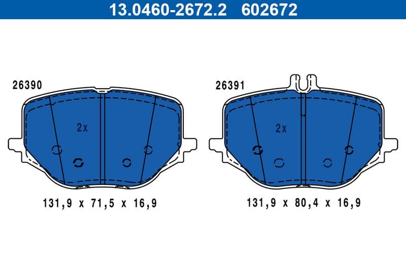 set placute frana,frana disc ATE 13.0460-2672.2