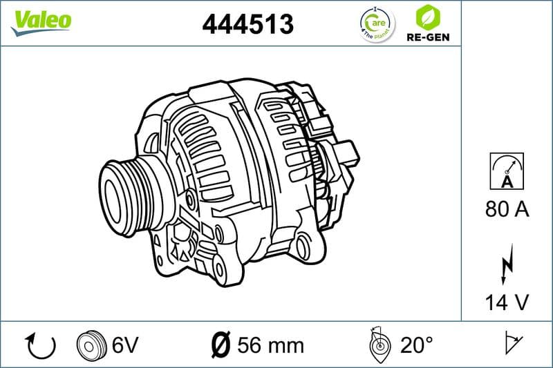 Generator / Alternator VALEO RE-GEN REMANUFACTURED 444513