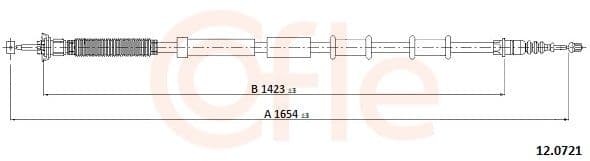 Cablu, frana de parcare COFLE 12.0721