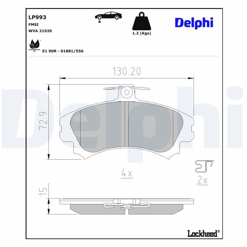 set placute frana,frana disc DELPHI LP993