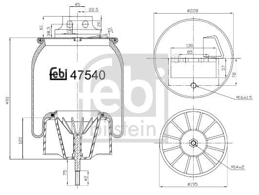 Burduf, suspensie pneumatica FEBI BILSTEIN 47540