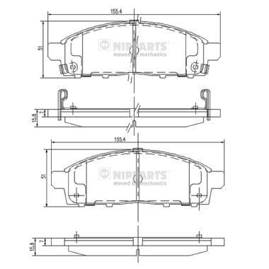 set placute frana,frana disc NIPPARTS J3605050