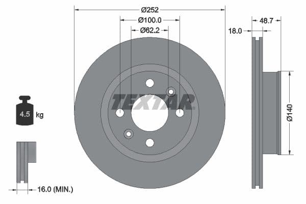 Disc frana TEXTAR PRO 92196503