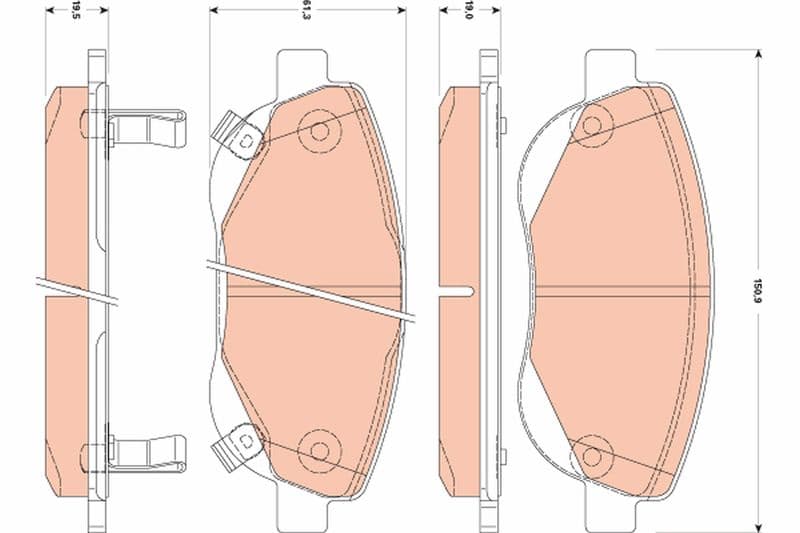 set placute frana,frana disc TRW GDB3511