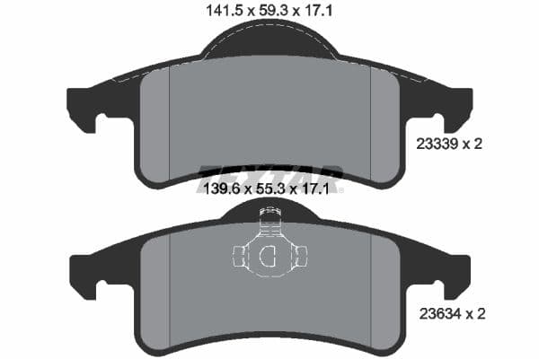 set placute frana,frana disc TEXTAR 2333901